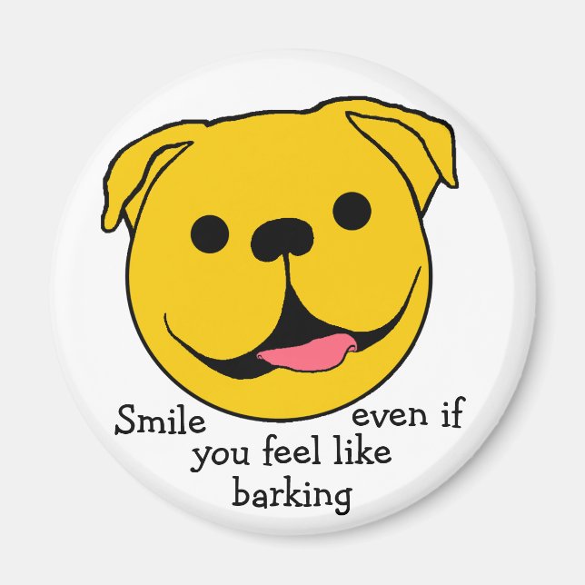 Imán Perro facial feliz (Frente)