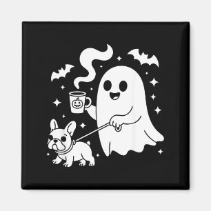 Imán Perro Fantasma Bulldog Francés Café Halloween