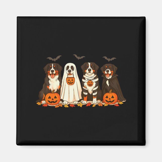 Imán Perro fantasma de Halloween Bernese Mountain Dog S (Frente)