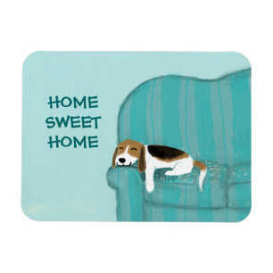 Imán Perro feliz del sofá - beagle lindo casero dulce