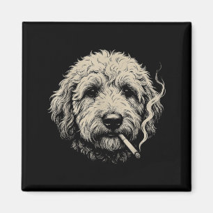 Imán Perro fumando cigarrillo divertido meme de Goldend