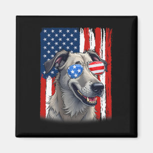 Imán Perro Galgo Irlandés De La Bandera De América Esta