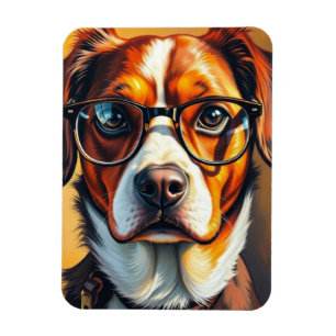 Imán Perro genial con gafas de sol