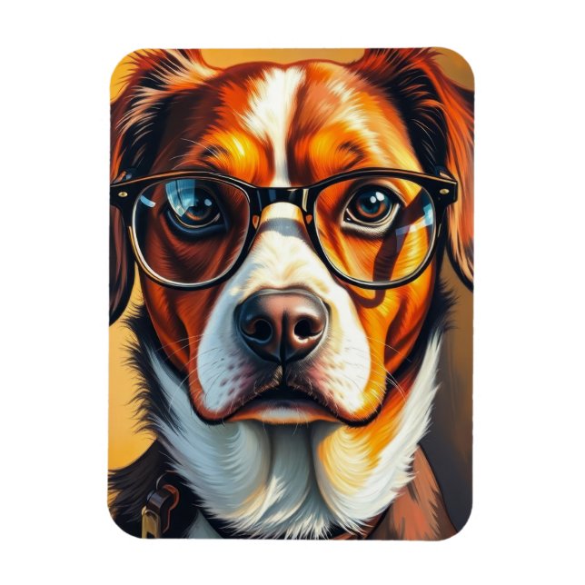 Imán Perro genial con gafas de sol (Vertical)