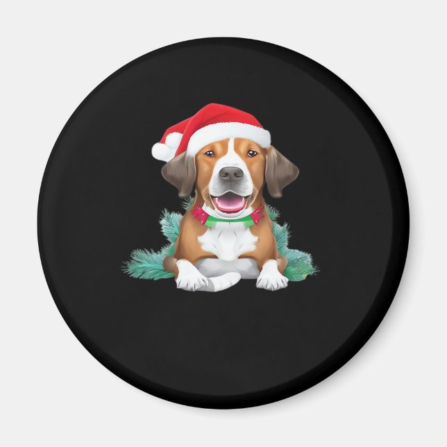Imán Perro gracioso santa camiseta sobredimensionada (Frente)