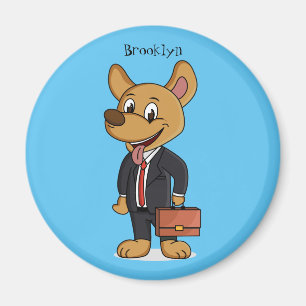 Imán Perro gracioso usando traje de negocios personaliz