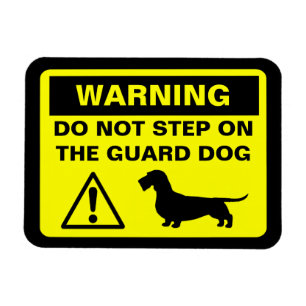 Imán Perro guardián Dachshund de advertencia (Doxie de 