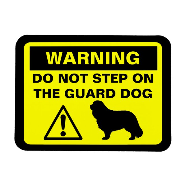 Imán Perro guardián de advertencia Cavalier King Charle (Horizontal)