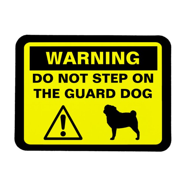 Imán Perro Guardián de Alerta Pug (Horizontal)