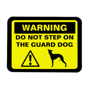 Imán Perro guardián Whippet Advertencia