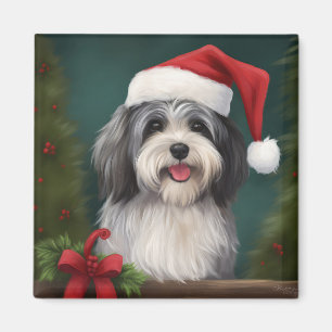 Imán Perro Havanés en Navidad con Nieve