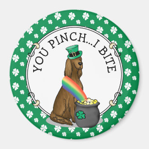 Imán Perro irlandés del Día de San Patricio (rojo 1) Gr