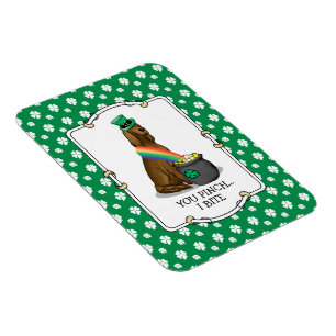 Imán Perro irlandés del Día de San Patricio (rojo 1) Gr