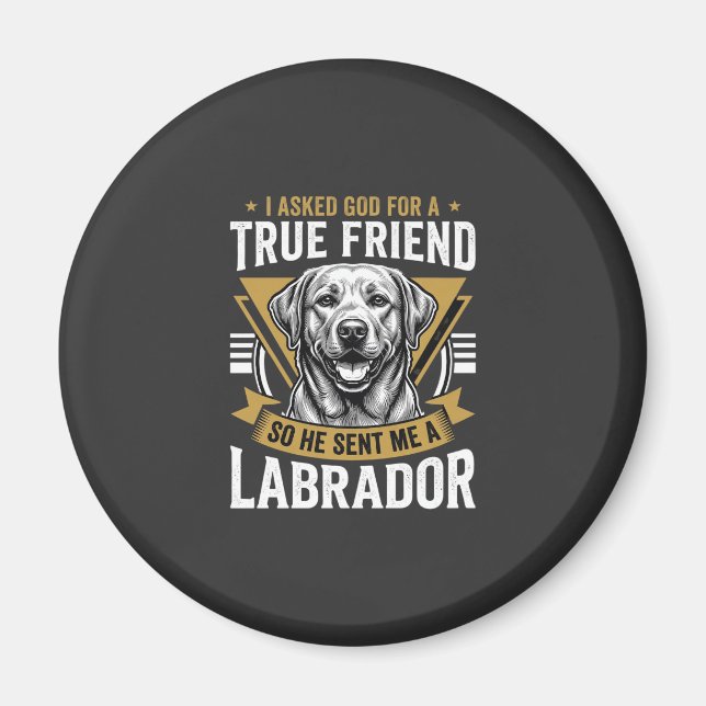 Imán Perro Labrador amigo verdadero (Frente)