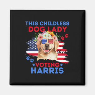 Imán Perro Lady Vote Kamala Harris 2024 Golden Retrieve