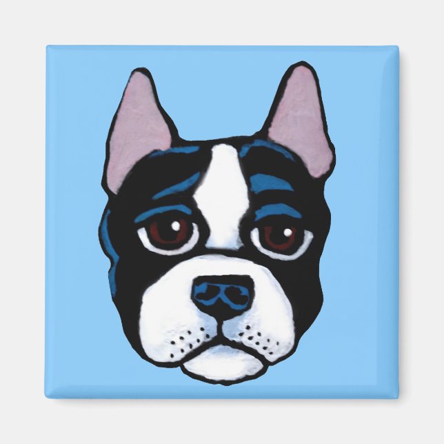 Imán Perro lindo, cachorro de Boston Bull Terrier (Frente)