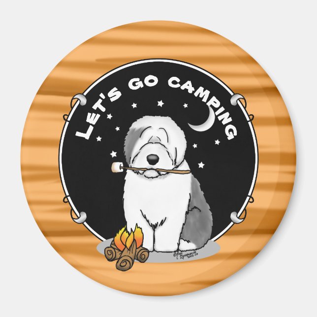 Imán Perro lindo Camper Camper Camper Vecino Inglés Gri (Frente)