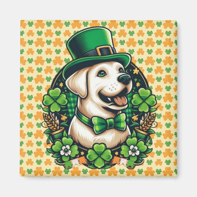 Imán Perro lindo del Día de San Patricio (Frente)