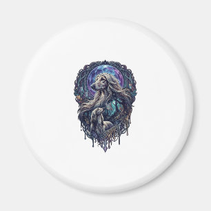 Imán Perro Luna de Cristal Bosque Encantado_1