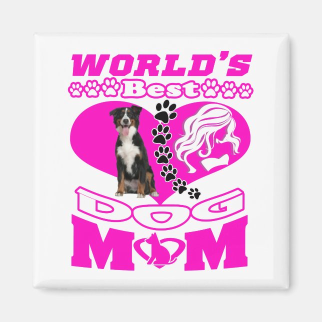 Imán Perro Mamá Magnet obsequios divertidos para las mu (Frente)