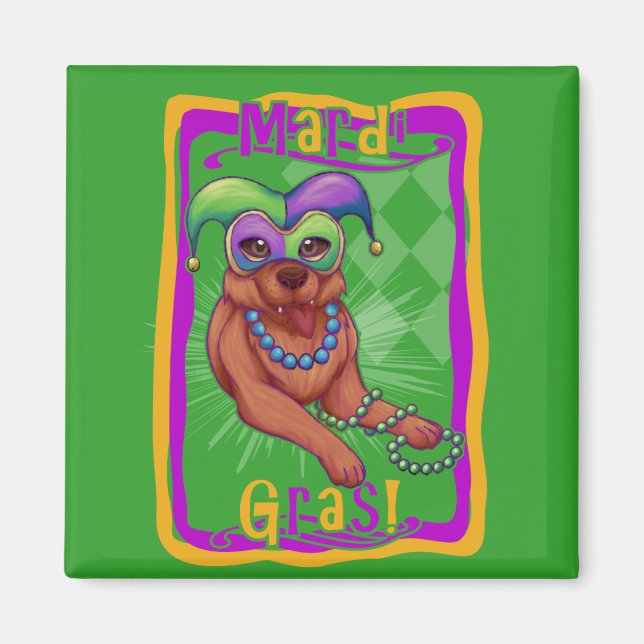 Imán Perro Mardi Gras (Frente)