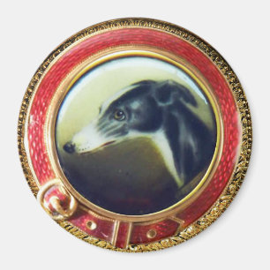 Imán PERRO MINIATURO VICTORIANO RETRATA A Greyhound Irl