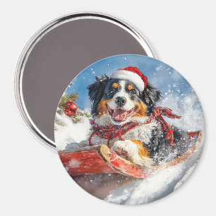 Imán Perro montañés de Bernese en Navidades de escabech