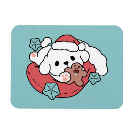 Imán Perro navidad en Sombrero Santa - festividad para