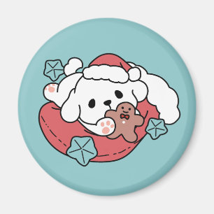 Imán Perro navidad en Sombrero Santa - festividad para