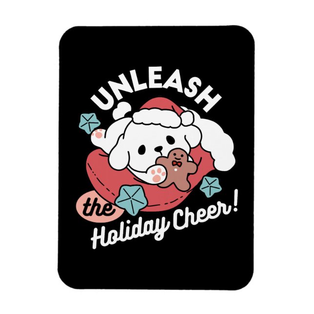 Imán Perro navidad en Sombrero Santa - festividad para  (Vertical)