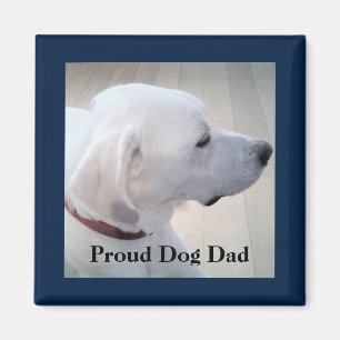 Imán Perro orgulloso papá lindo Labrador blanco perrito