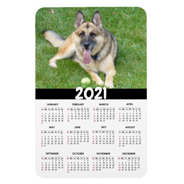 Imán Perro pastor alemán | 2021 Personalizado Calendar  (Vertical)