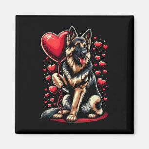 Imán Perro pastor alemán Día de San Valentín Dueño de p