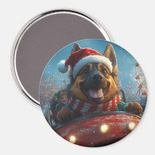 Imán Perro pastor belga Montaña rusa Navidad