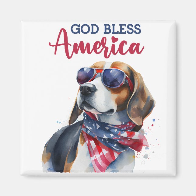 Imán Perro Patriota-Beagle (Frente)