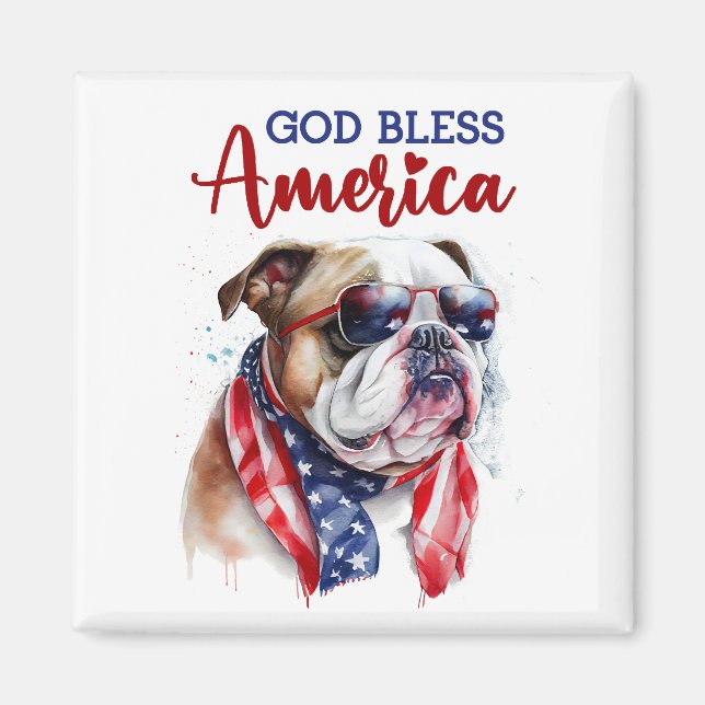 Imán Perro Patriota-Bulldog (Frente)