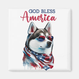 Imán Perro Patriota - Husky