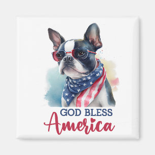 Imán Perro Patriótico-Boston Terrier