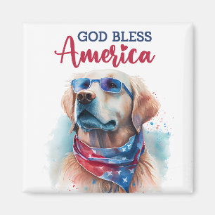 Imán Perro Patriótico-Golden Retriever