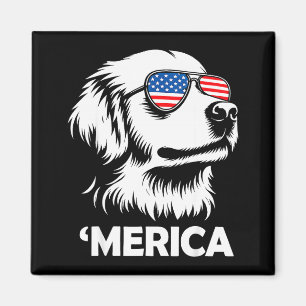 Imán perro patriótico retriever dorado merica 4 de juli