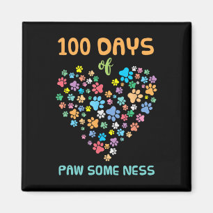 Imán Perro Paw 100 días de la escuela de pezuña animal