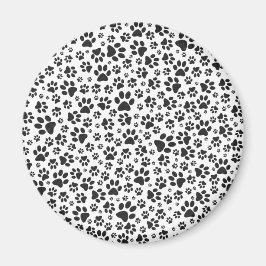 Imán Perro Paws Black and White Polka Dot