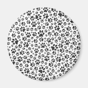 Imán Perro Paws Black and White Polka Dot