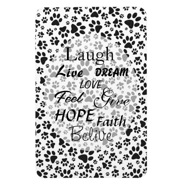 Imán Perro Paws Black and White Polka Dot Magnet (Vertical)