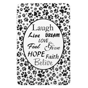 Imán Perro Paws Black and White Polka Dot Magnet