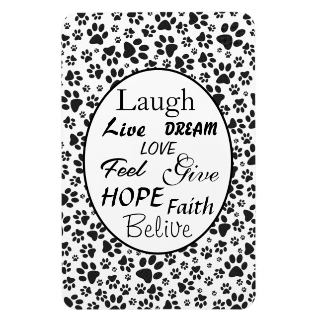 Imán Perro Paws Black and White Polka Dot Magnet (Vertical)