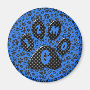 Imán Perro Paws Black & White Polka Dot (Punto de Polka