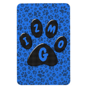 Imán Perro Paws Black & White Polka Dot (Punto de polka