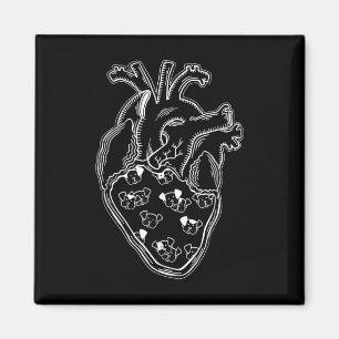 Imán Perro Perro Anatomía del Corazón Estilo Tattoo