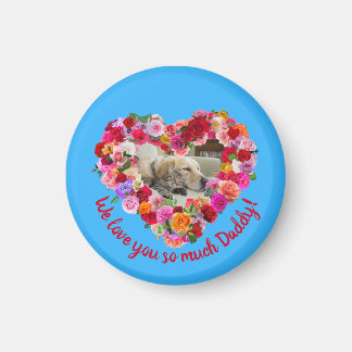 Imán Perro personalizado, gato, Mascota foto Rosa coraz